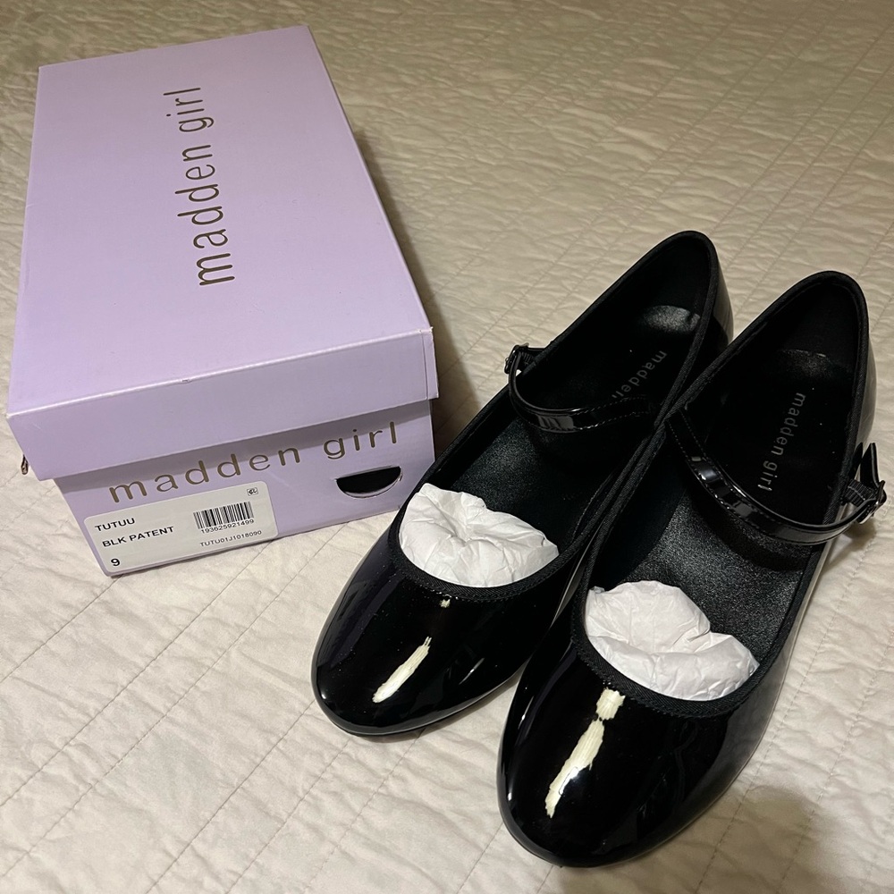 Madden Girl Tutuu Black Patent Maryjanes